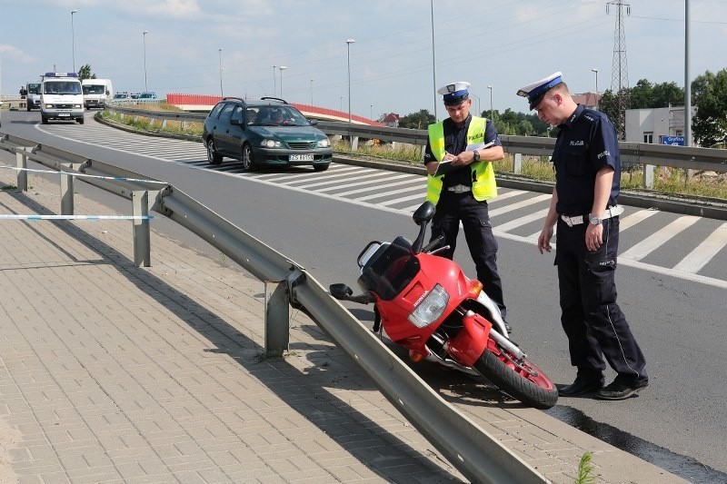 Wypadek motocyklisty na prawobrzeżu