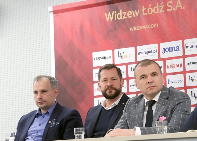 Nowy zarząd Widzewa: Jakub Kaczorowski (od prawej), Tomasz Jędraszczyk, Piotr Szor