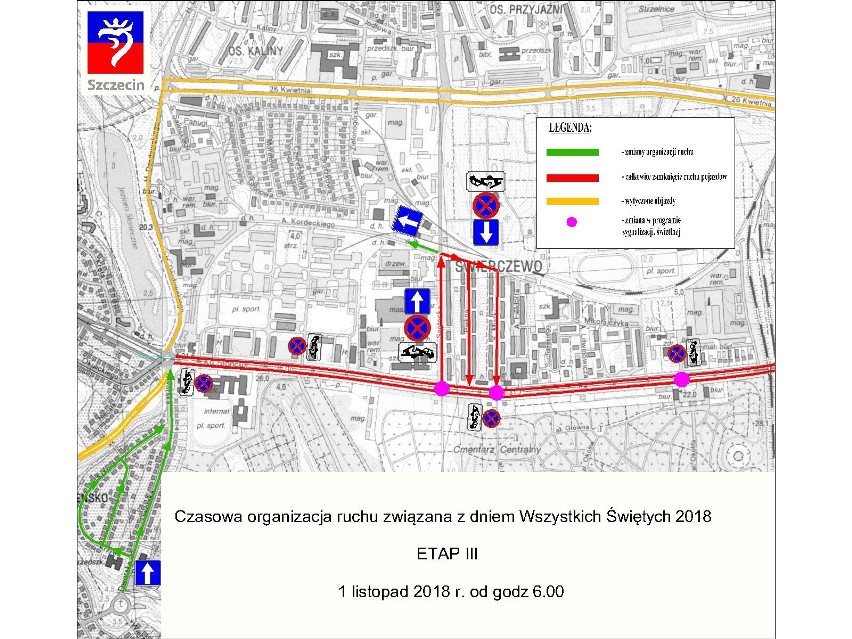 Zmiany w komunikacji na Wszystkich Świętych 2018 [MAPY] 