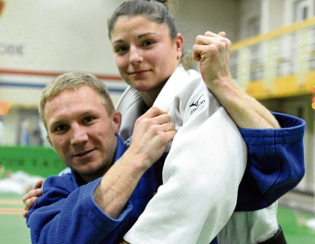 Katarzyna Kłys ze swym mężem i trenerem klubowym Arturem Kłysem
