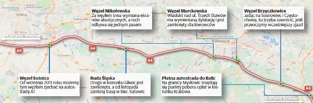 Co się dzieje na autostradzie A4? Oto remonty, jakie obecnie toczą się między Gliwicami a Mysłowicami