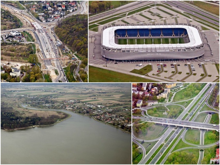 Lublin z pokładu śmigłowca. Zobacz m. in. stadion, most na Bystrzycy i Zalew Zemborzycki (ZDJĘCIA)