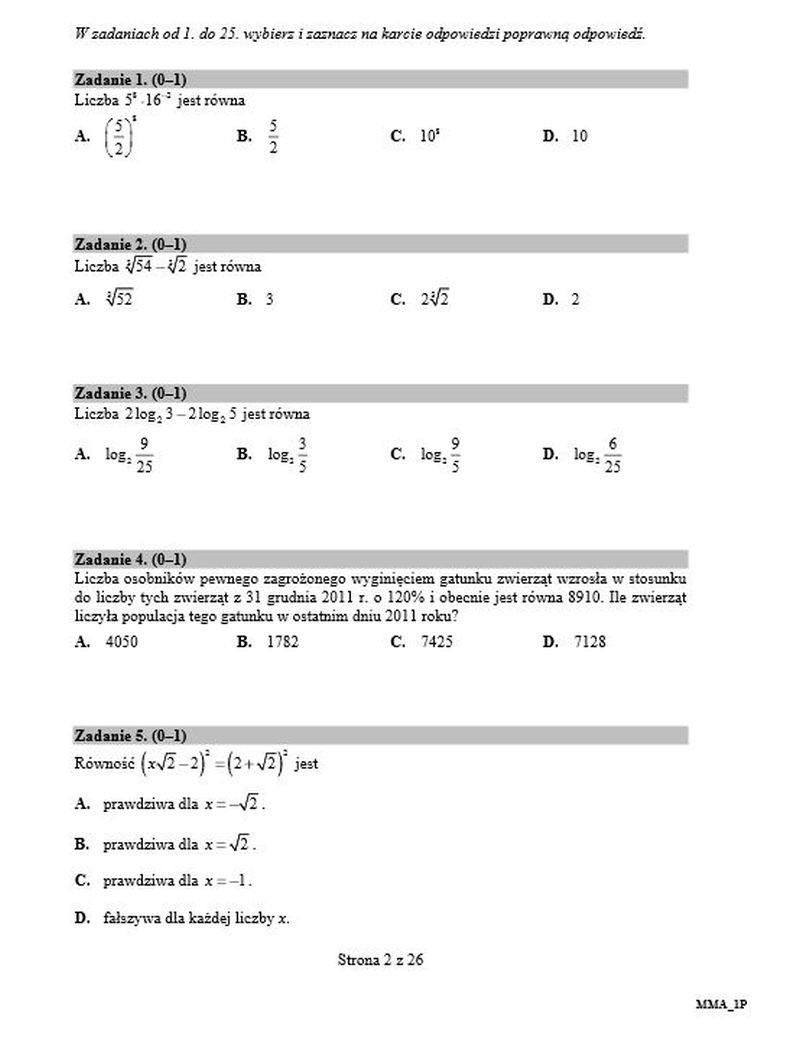 MATURA Z MATEMATYKI 2017 - ZADANIA, ODPOWIEDZI...