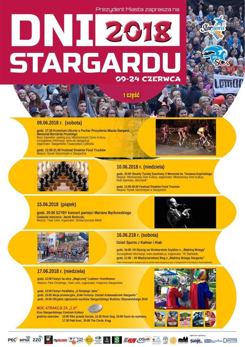 Dni Stargardu 2018 - PROGRAM. Zobacz co, gdzie, kiedy! Pod patronatem GS24.pl