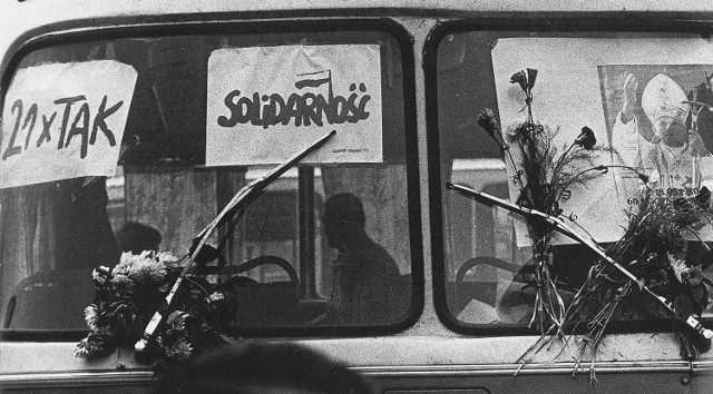 Najbardziej znany wrocławski strajkowy autobus.  Popularny „ogórek” stał w zajezdni przy ul. Grabiszyńskiej