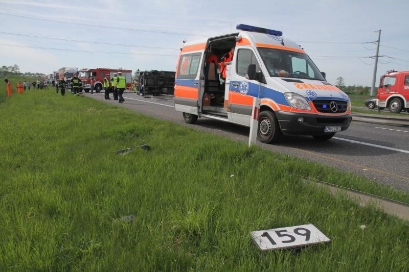 Wypadek na A4. Przewróciła się ciężarówka, 12.05.2015