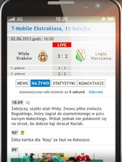 Wersja mobilna Ekstraklasa.net