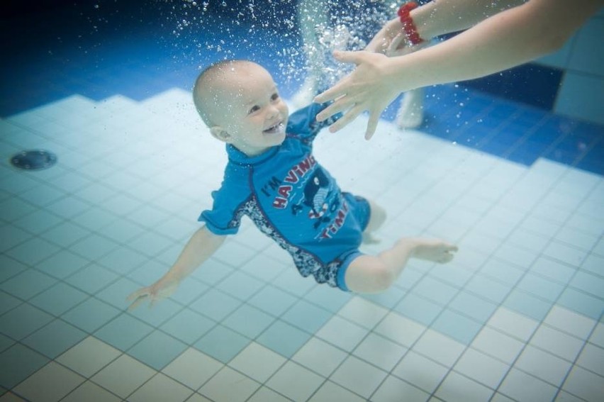 Zajęcia aqua baby w kaliskim parku wodnym....