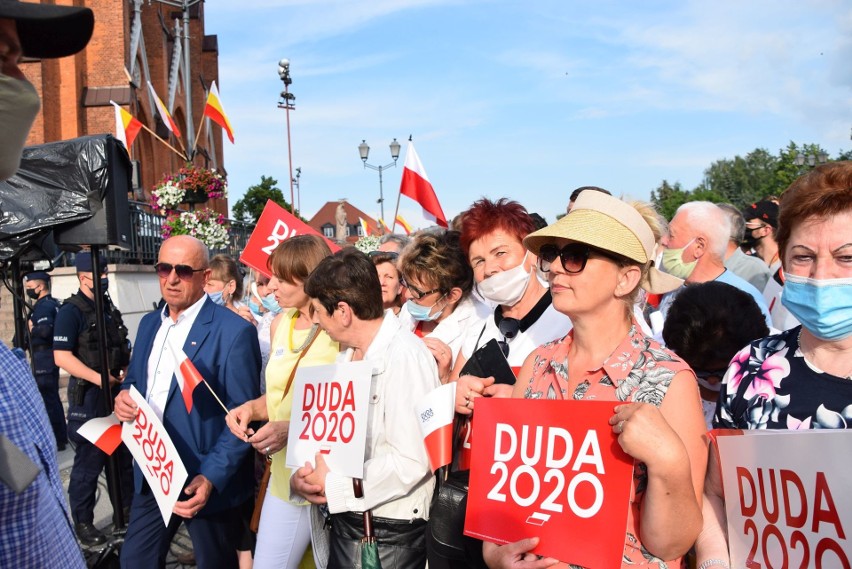 Prezydent Polski Andrzej Duda na wiecu wyborczym w kampanii...