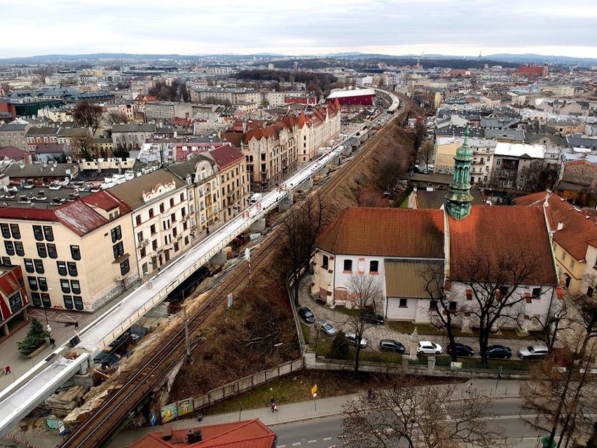 Kraków. Budowa nowych torów - zdjęcia z lotu ptaka 