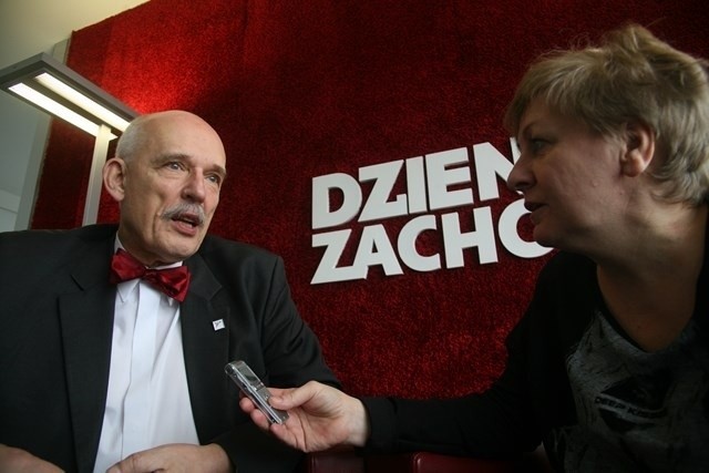 Janusz Korwin-Mikke w studiu Dziennika Zachodniego