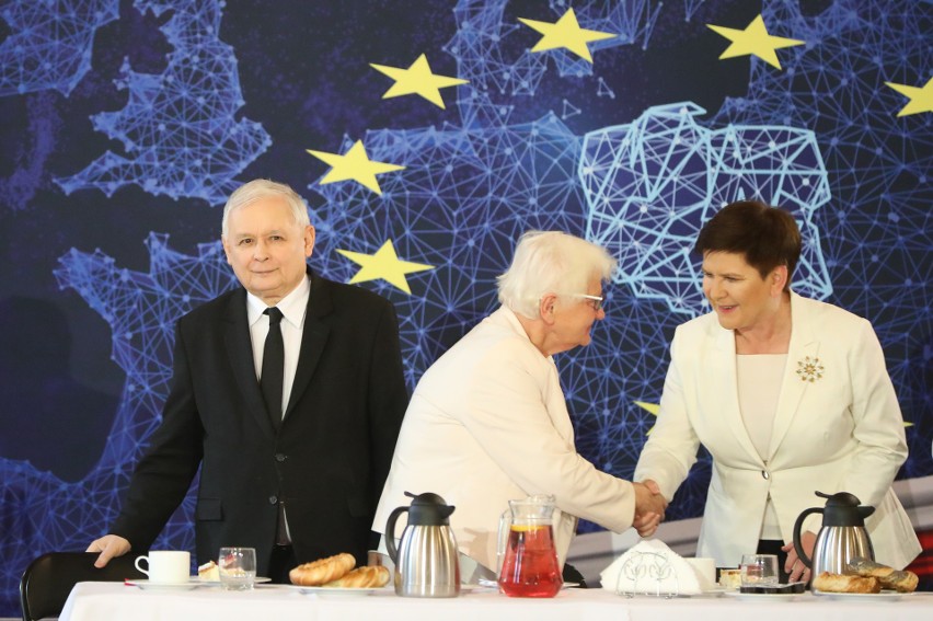 Eurowybory 2019. Jarosław Kaczyński na spotkaniu wyborczym w Krakowie