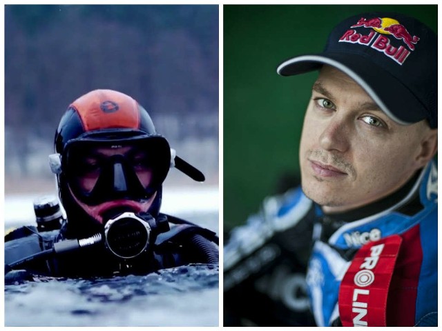 Jarosław Hampel lubi ekstremalne wyzwania, a takim jest na pewno nurkowanie pod lodem.