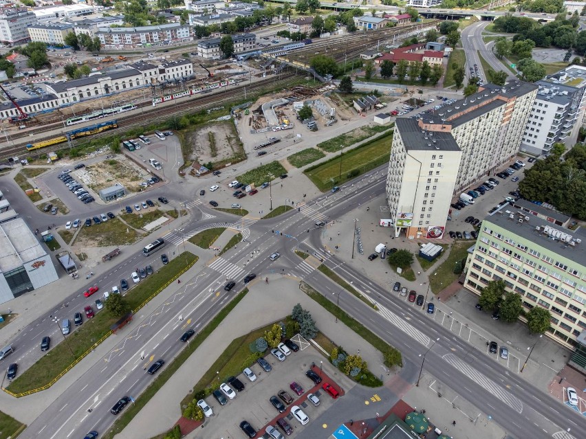 Skrzyżowanie ul. Bohaterów Monte Cassino i ul. Wyszyńskiego...