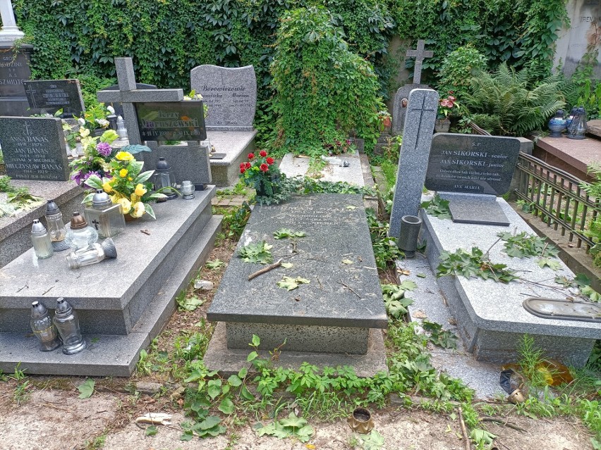 Po burzy w Łodzi. Mieszkańcy odwiedzają cmentarze. Sprawdzają czy nie ucierpiały ich groby ZDJĘCIA