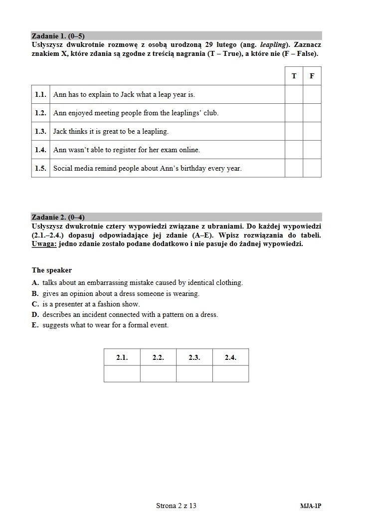 Matura JĘZYK ANGIELSKI 2019: odpowiedzi, wyniki, zadania,...