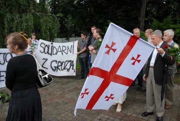 Manifestacja solidarności z Gruzją w Bialymstoku