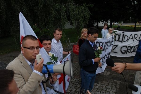 Manifestacja solidarności z Gruzją w Bialymstoku