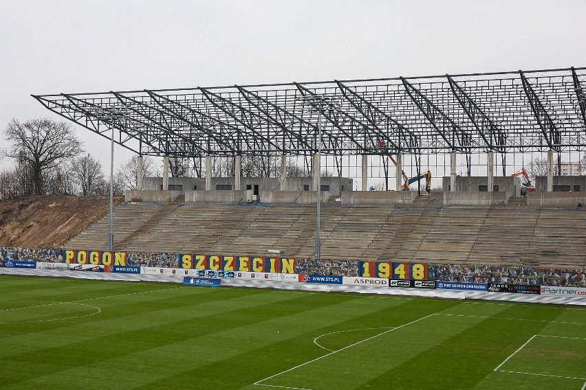 Budowa stadionu Pogoni Szczecin - 6 marca 2020 r.