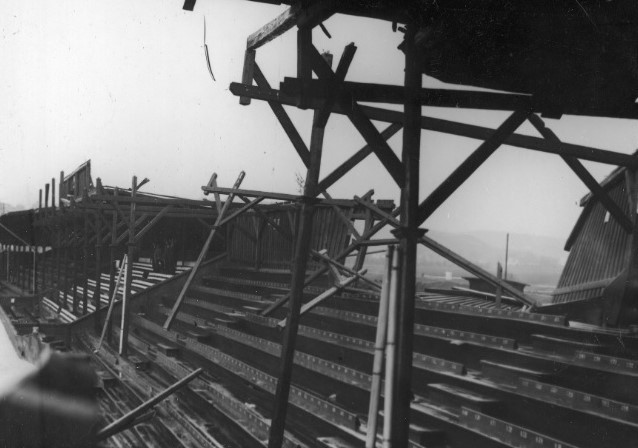 Stadion Cracovii w sierpniu 1931 r., zniszczony po wichurze