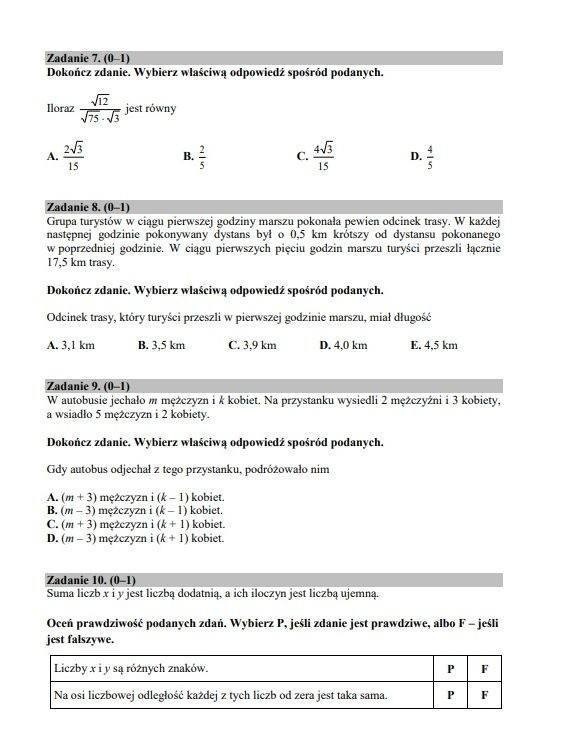 Egzamin gimnazjalny 2019 MATEMATYKA: Odpowiedzi, przecieki,...