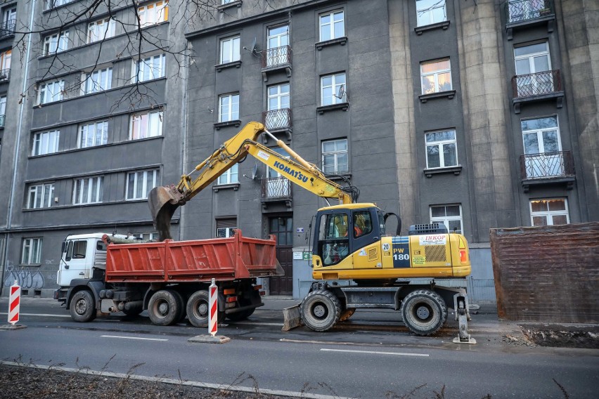 Na al. Słowackiego trwają prace i tworzą się duże korki