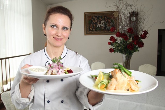 Olena Myrha, szefowa kuchni restauracji Stangret w Kielcach poleca dania na bazie różnych ryb.