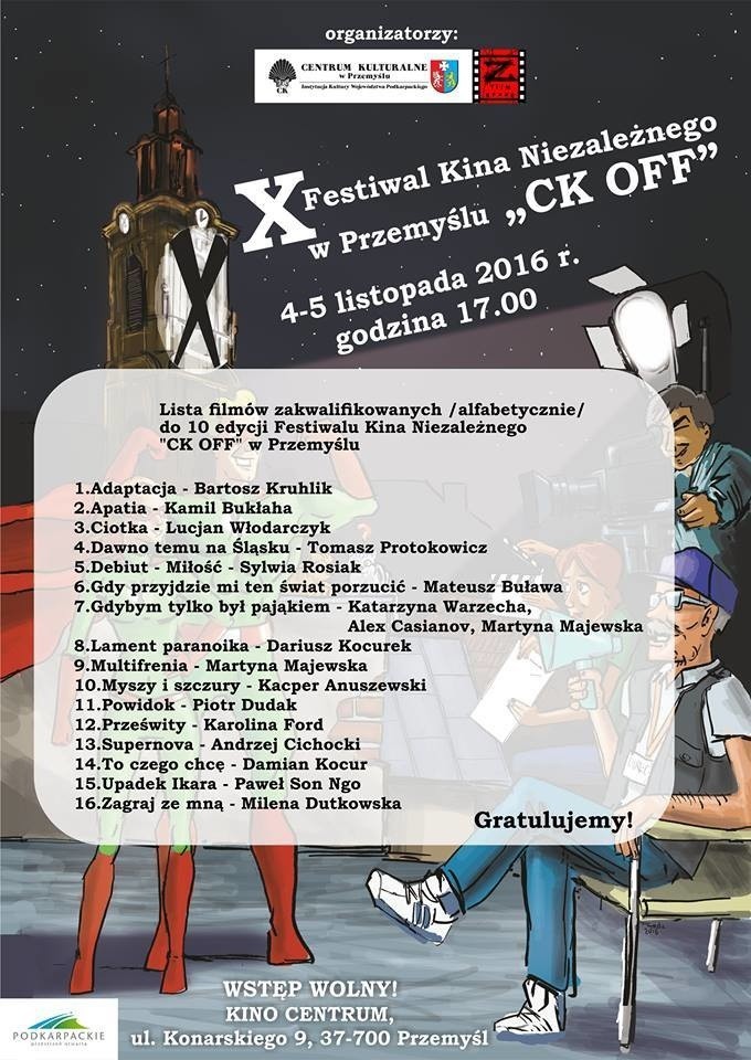 W piątek rusza X Festiwal Kina Niezależnego CK OFF w Przemyślu
