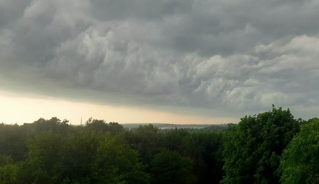 Burza przeszła nad Tarnobrzegiem i okolicą w piątek, 23 czerwca. Na zdjęciu wał szkwałowy.