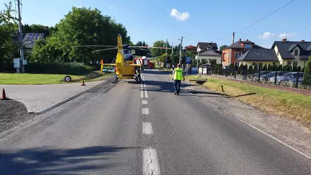 Na miejscu wypadku w Dwikoach lądował śmigłowiec Lotniczego Pogotowia Ratunkowego