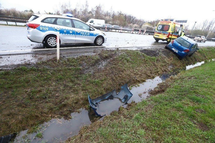Wypadek na AOW przy węźle Wrocław Północ