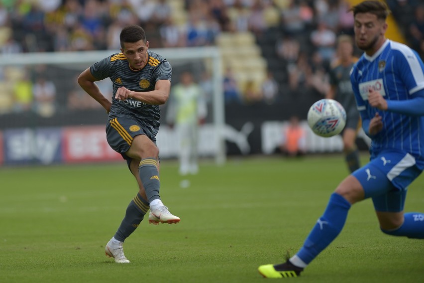 Bartosz Kapustka podczas meczu Leicester - Notts County