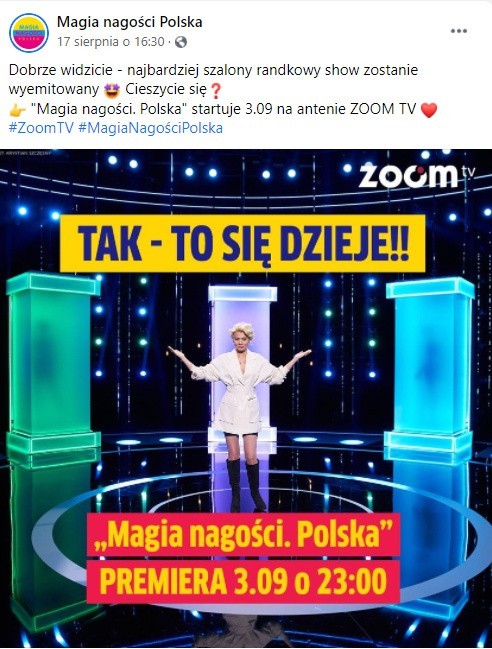 Polska edycja Magii Nagości, oparta na brytyjskim formacie...