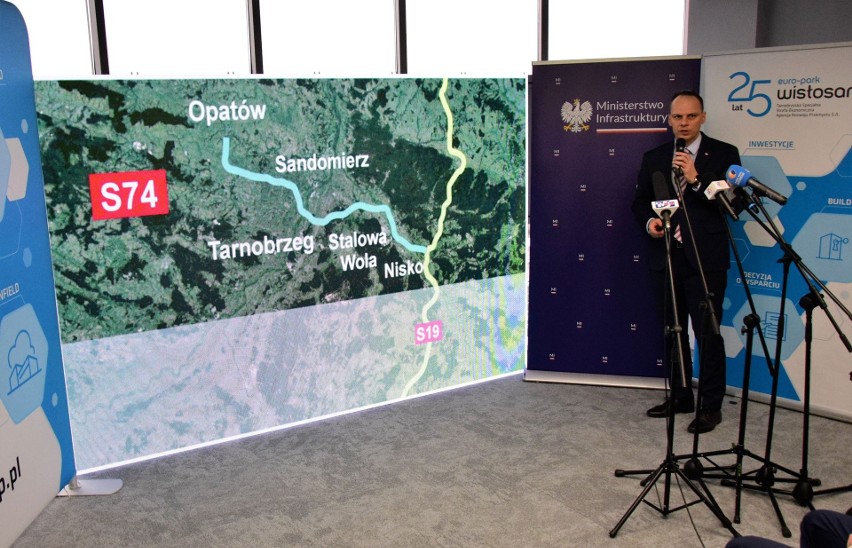 Droga ekspresowa S74 Opatów - Nisko. Będzie biegła przez 4 gminy w Świętokrzyskiem i 7 na Podkarpaciu. Sprawdź przebieg