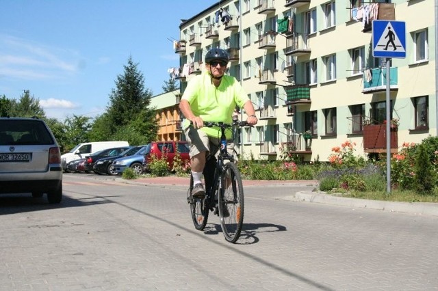 Tadeusz Andała na swoim rowerze