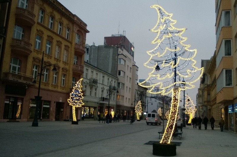 Piotrkowska w choinkach. Iluminacja zadziała już w piątek [zdjęcia]