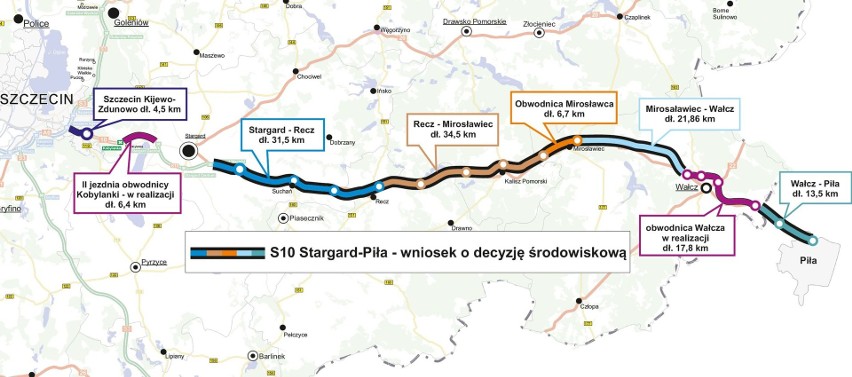 S10 w województwie zachodniopomorskim, wariant b