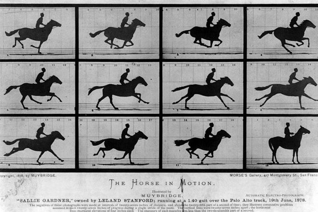 Eadweard J. Muybridge. Dzięki jego urządzeniu świat kinematografii poszedł do przodu. 