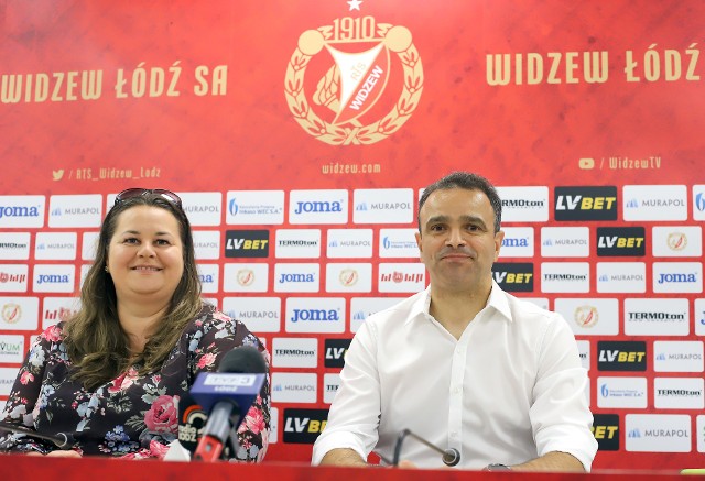 Martyna Pajączek i trener Widzewa Enkeleid Dobi