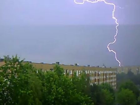 Burza nad Łomżą. Kadr z filmu z serwisu YouTube