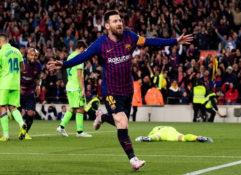 Na zdjęciu: Lionel Messi. Mecz Liverpool - FC Barcelona...