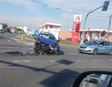 Wypadek na skrzyżowaniu Hetmańskiej z Promienną w Białymstoku (zdjęcia)