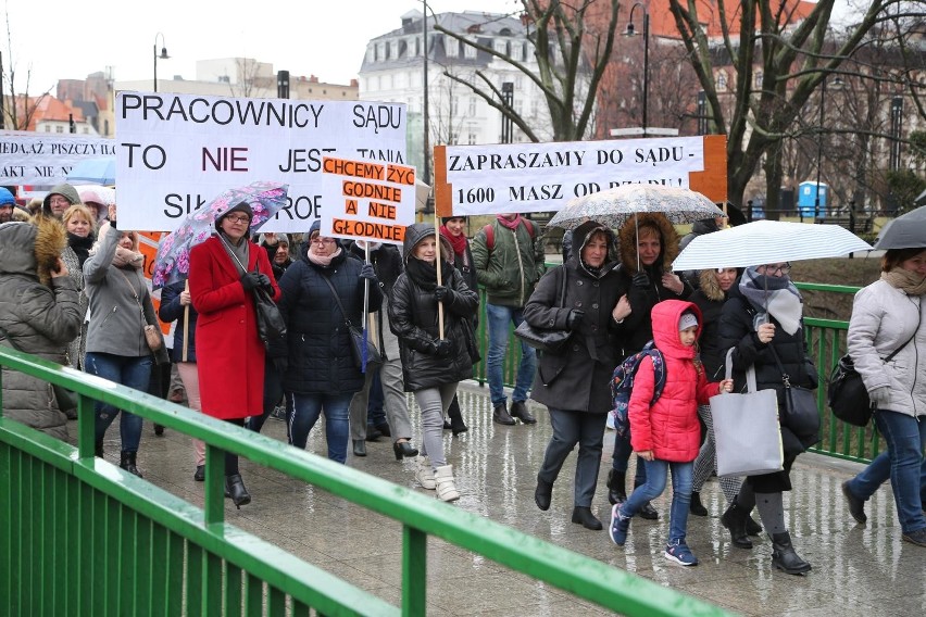 Protest pracowników sądów i prokuratur we Wrocławiu