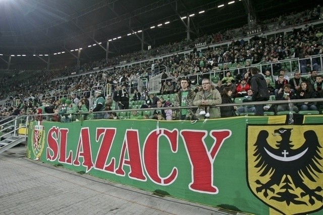 Kibice na meczu Śląska Wrocław - Lechia Gdańsk