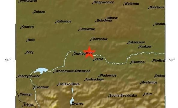 Z początkowych danych wynika, że epicentrum trzęsienia ziemi znajdowało się kilka kilometrów na wschód od Oświęcimia.