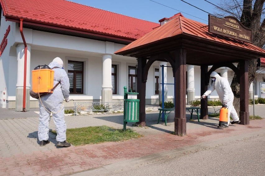 Koronawirus. Niepołomice dezynfekują przystanki w całej gminie. W Wieliczce akcja jest jeszcze szersza [ZDJĘCIA]