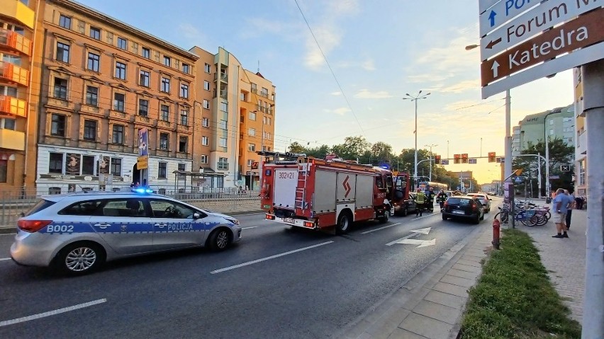 Wypadek na ul. Sienkiewicza we Wrocławiu 16.08.2022