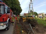 Wypadek koło Białogardu. Autem uderzył w ogrodzenie [ZDJĘCIA]