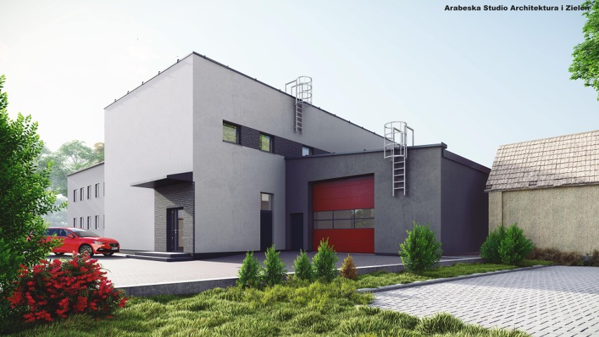 Rozpoczęła się przebudowa budynku remizy strażackiej w Mońkach. Nowy wygląd, pomieszczenia i instalacje fotowoltaiczne