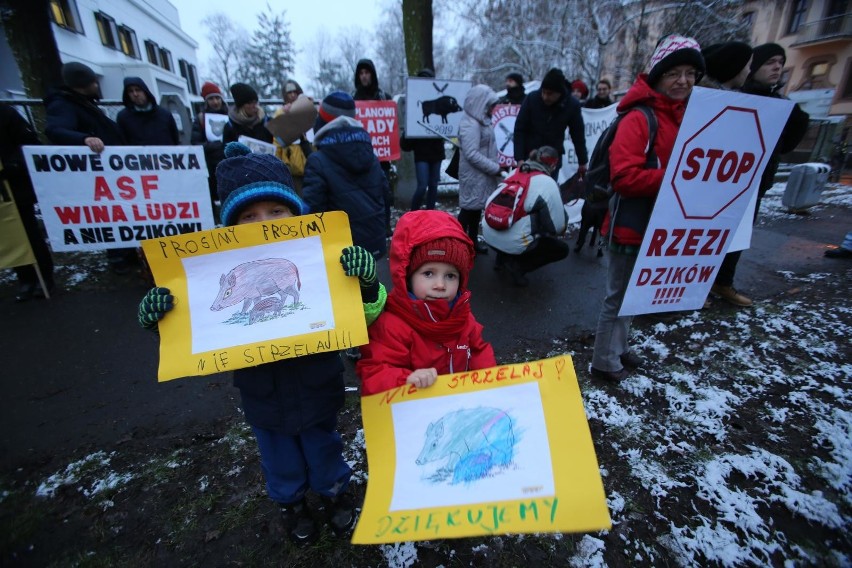 Protest przeciwko polowaniom na dziki